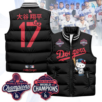 Los Angeles Dodgers Meow KT Edition Unisex Puffer Vest - Printed