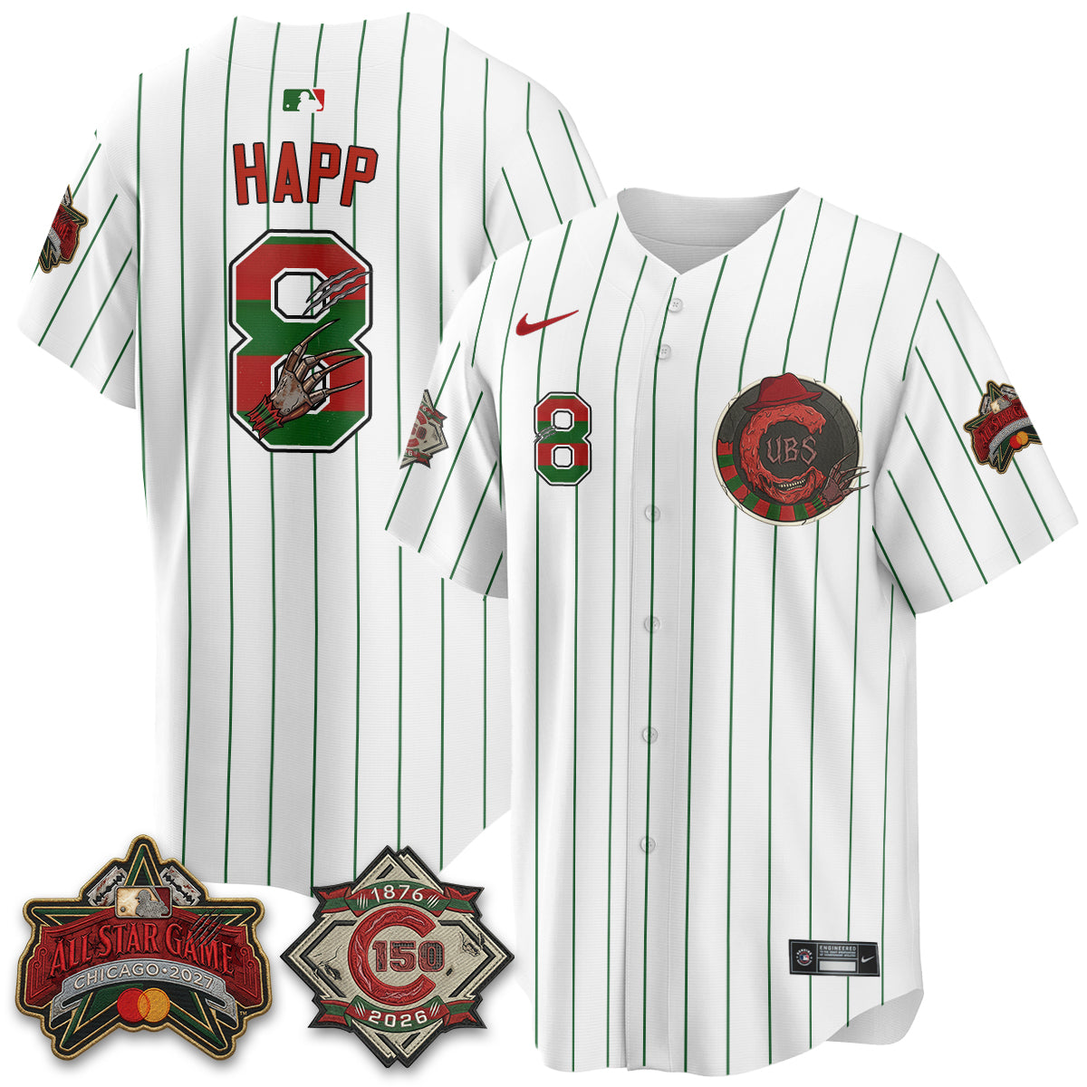 Chicago Cubs A Nightmare on Wrigley Field Edition Vapor Jersey - Stitched-NHM