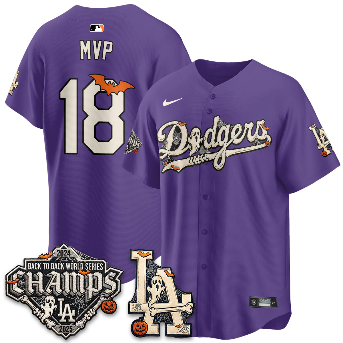 Los Angeles Dodgers Halloween 2026 Vapor Jersey - Stitched