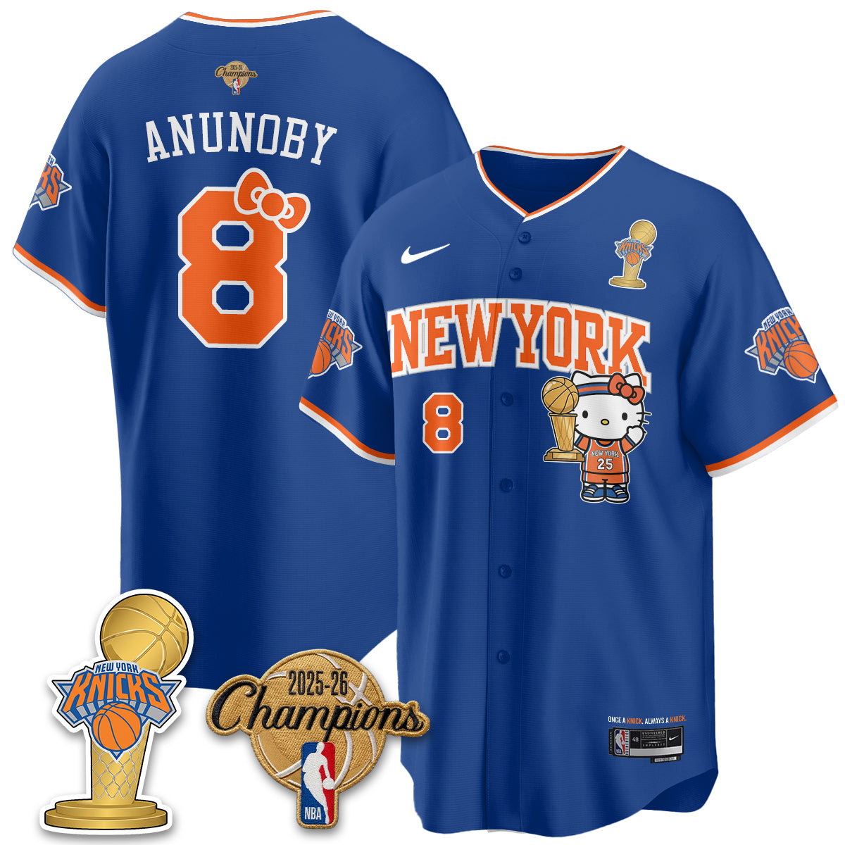 NYK 2026 NBA Champions x Meow Kitty Vapor Jersey - Stitched-NHM