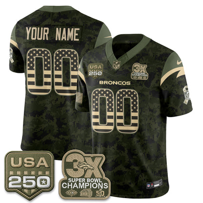 DEN 2026 Salute to Service Edition Vapor Custom Jersey - Stitched