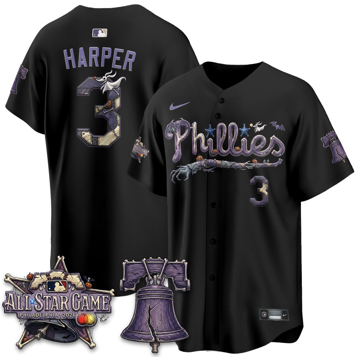 Philadelphia Phillies Nightmare Edition Vapor Jersey - Printed-NHM