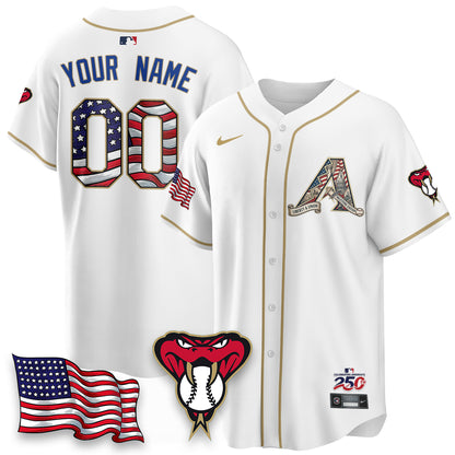 Arizona Diamondbacks 2026 Independence Day USA Vapor Limited Custom Jersey - Stitched-NHM