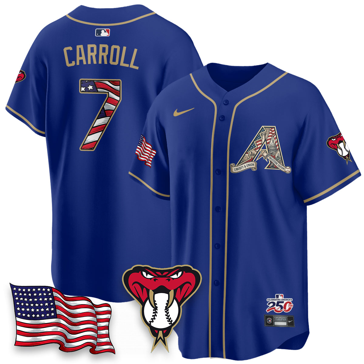 Arizona Diamondbacks 2026 Independence Day USA Vapor Limited Jersey - Stitched-NHM
