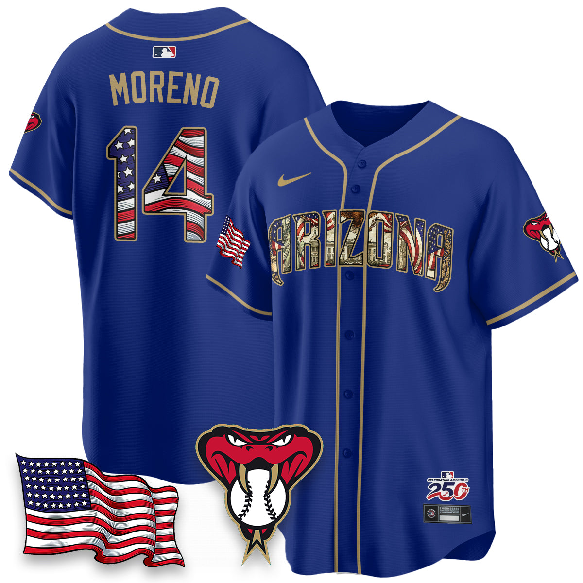 Arizona Diamondbacks 2026 Independence Day USA Vapor Limited Jersey - Stitched-NHM