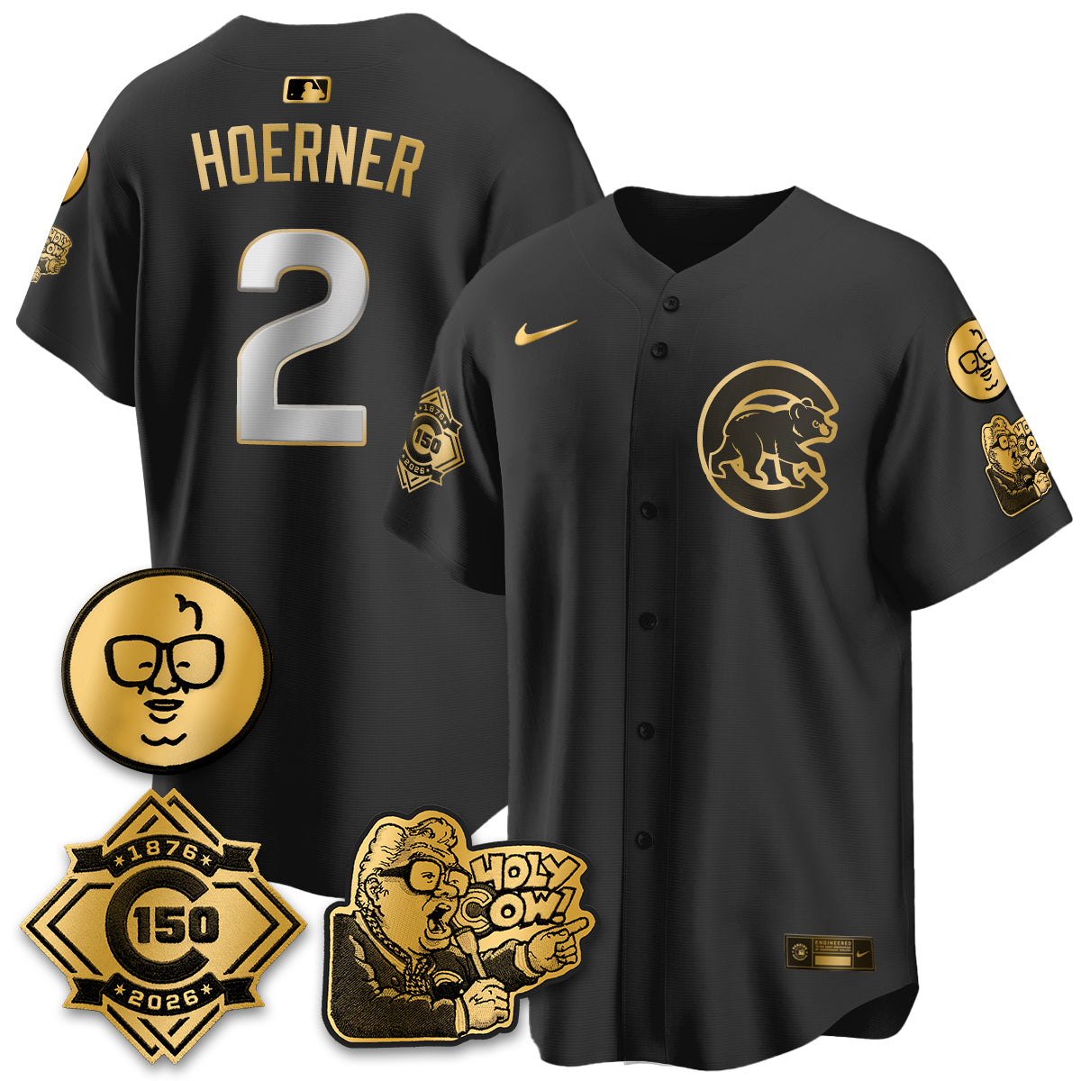 Chicago Cubs 150th Anniversary Harry Caray Holy Cow Vapor Premier Limited Jersey - All Stitched V3