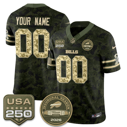 BUF 2026 Salute to Service Edition Vapor Custom Jersey V2- Stitched