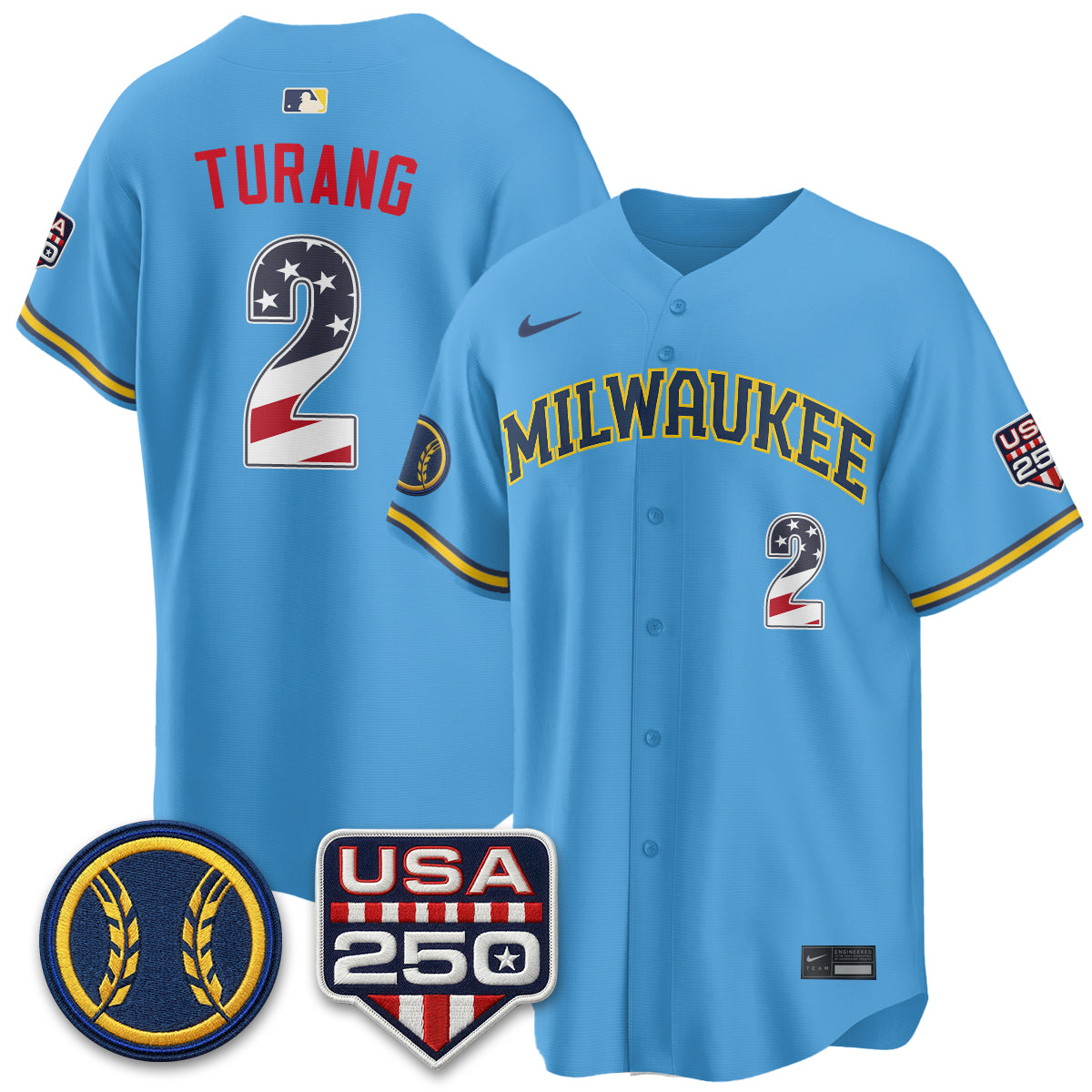 Milwaukee Brewers Fourth of July Vapor Limited Jersey - Stitched