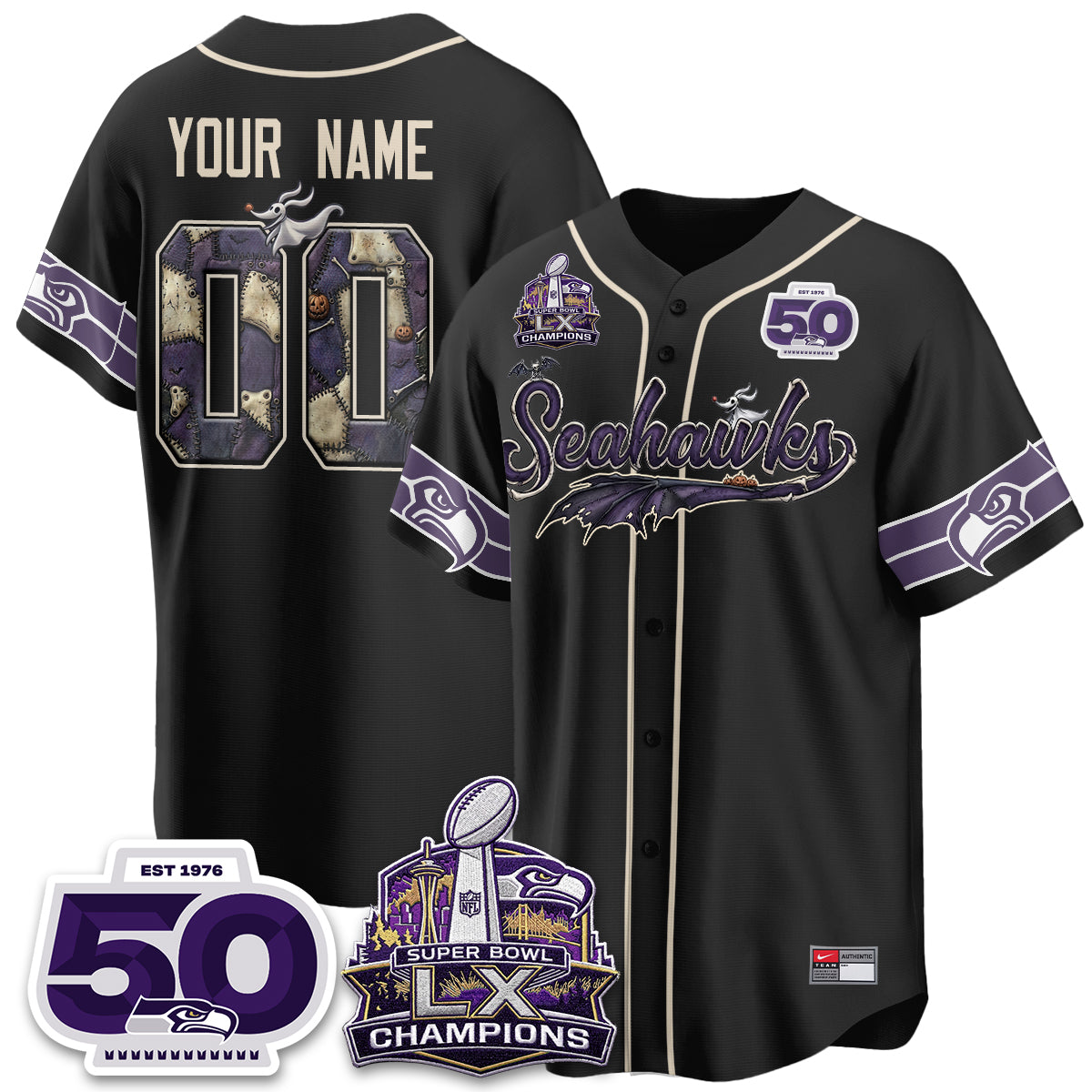 SEA 2026 Nightmare Edition Vapor Custom Baseball Jersey - Stitched