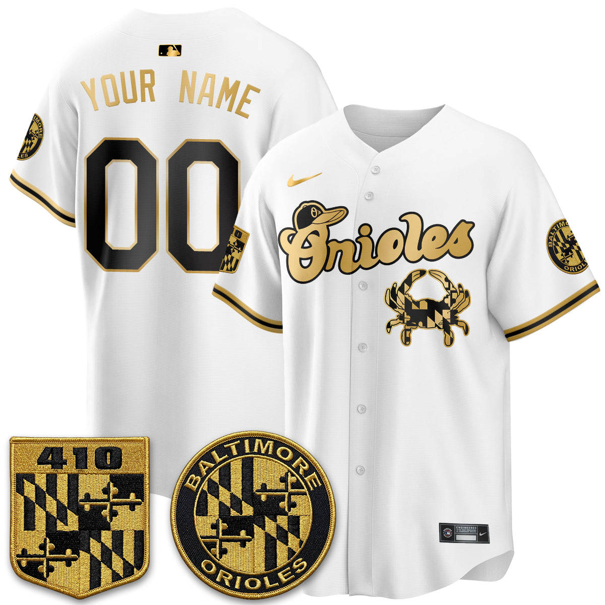Baltimore Orioles Maryland Flag Vapor Limited Custom Jersey - Stitched