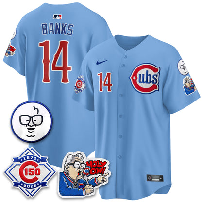 Chicago Cubs 150th Anniversary Harry Caray Holy Cow Vapor Premier Limited Jersey - All Stitched V2