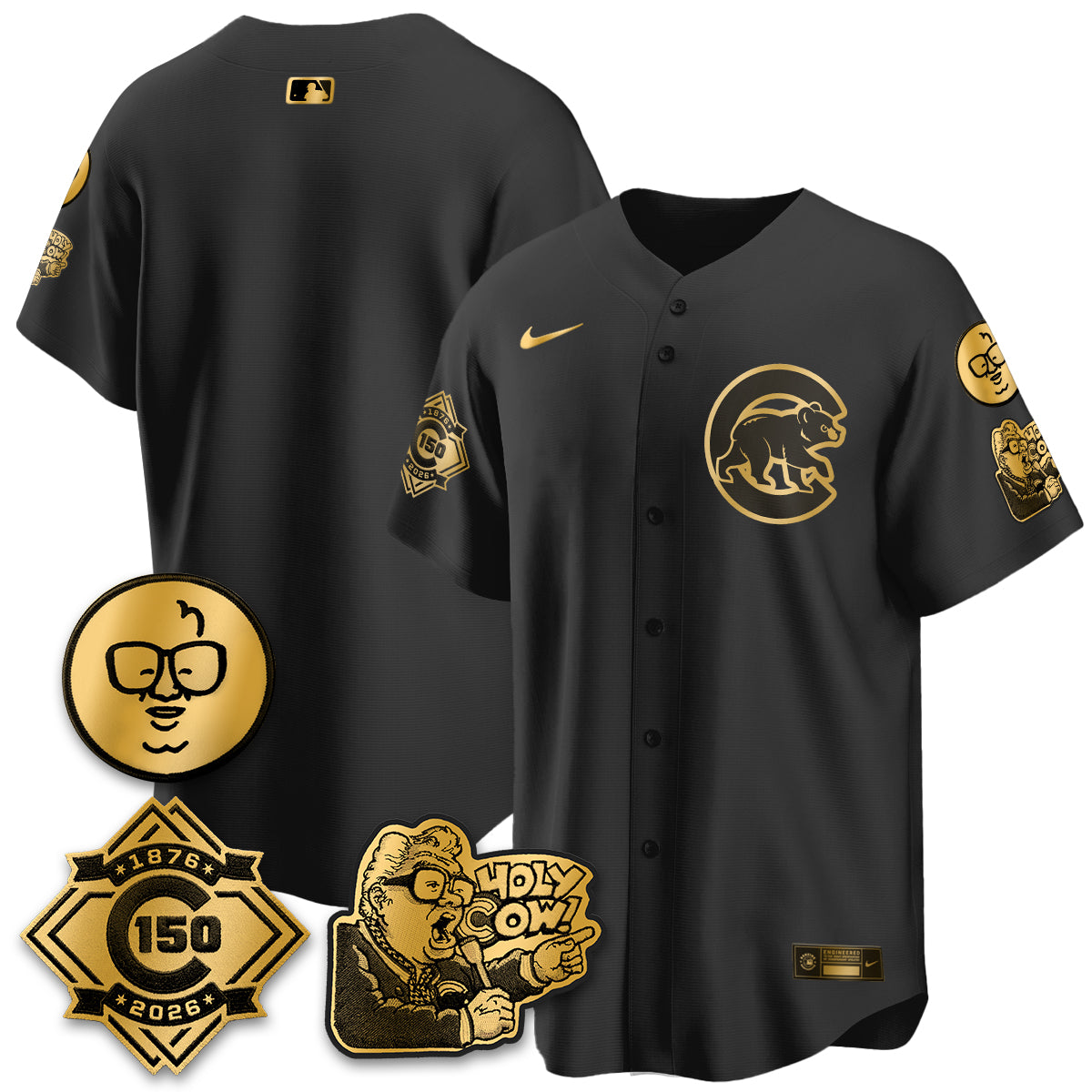 Chicago Cubs 150th Anniversary Harry Caray Holy Cow Vapor Premier Limited Jersey - All Stitched V3