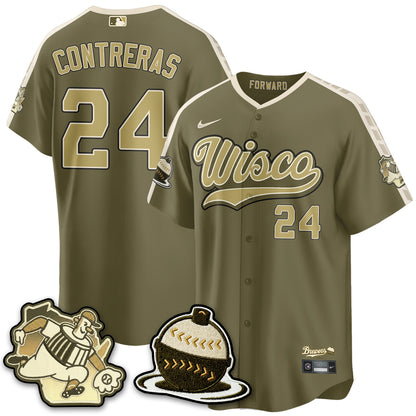 MIL New Era Olive 2026 Armed Forces Day Jersey - All Stitched