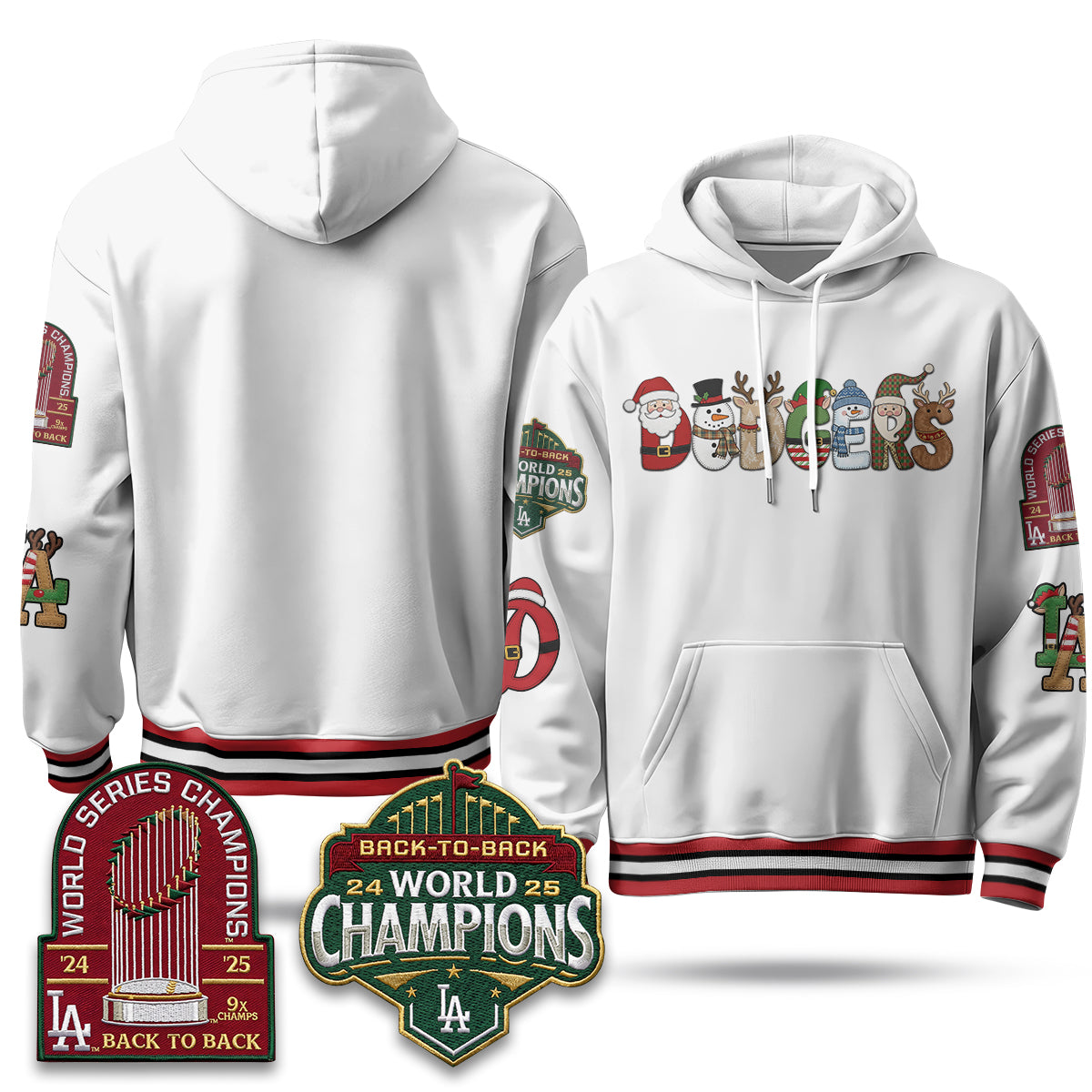 Los Angeles Dodgers 2026 Xmas Edition Hoodie - Stitched