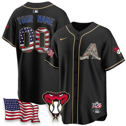 Arizona Diamondbacks 2026 Independence Day USA Vapor Limited Custom Jersey - Stitched-NHM