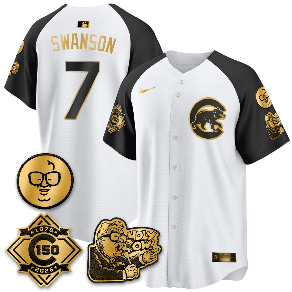 Chicago Cubs 150th Anniversary Harry Caray Holy Cow Vapor Premier Limited Jersey - All Stitched V3