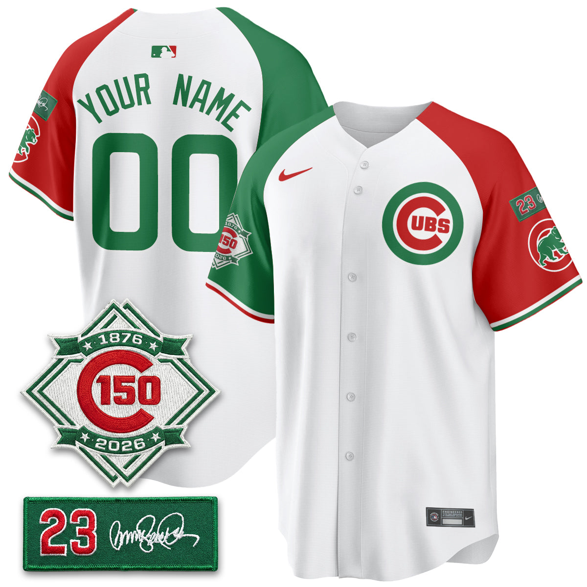 Custom CHC Limited Mexico Jersey - 150th Anniversary + Ryne Sandberg Tribute Patch All Stitched