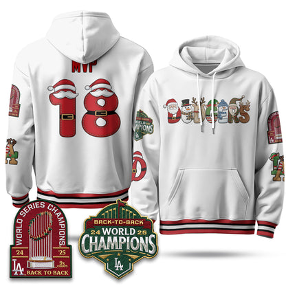Los Angeles Dodgers 2026 Xmas Edition Hoodie - Stitched
