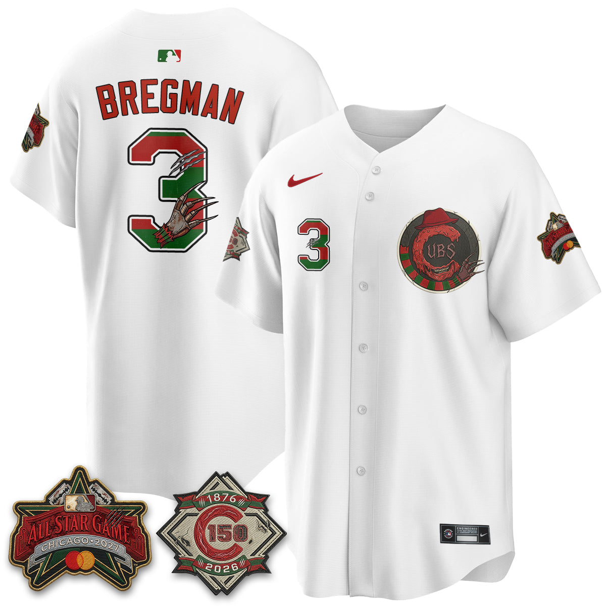 Chicago Cubs A Nightmare on Wrigley Field Edition Vapor Jersey - Stitched-NHM