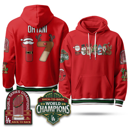 Los Angeles Dodgers 2026 Xmas Edition Hoodie - Stitched