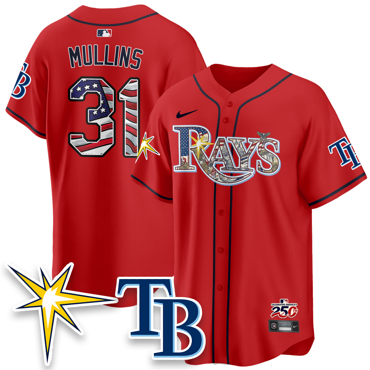 Tampa Bay Rays Independence Day USA 2026 Vapor Limited Jersey - Stitched