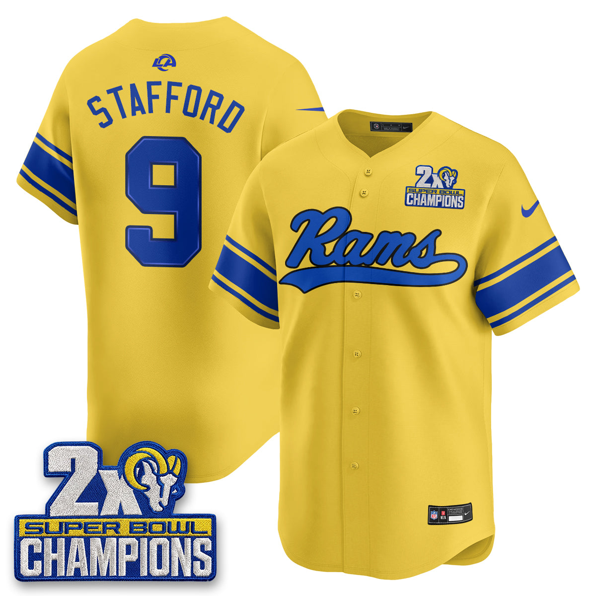 LAR 2X Champs Rivalries Baseball Vapor Jersey - Stitched