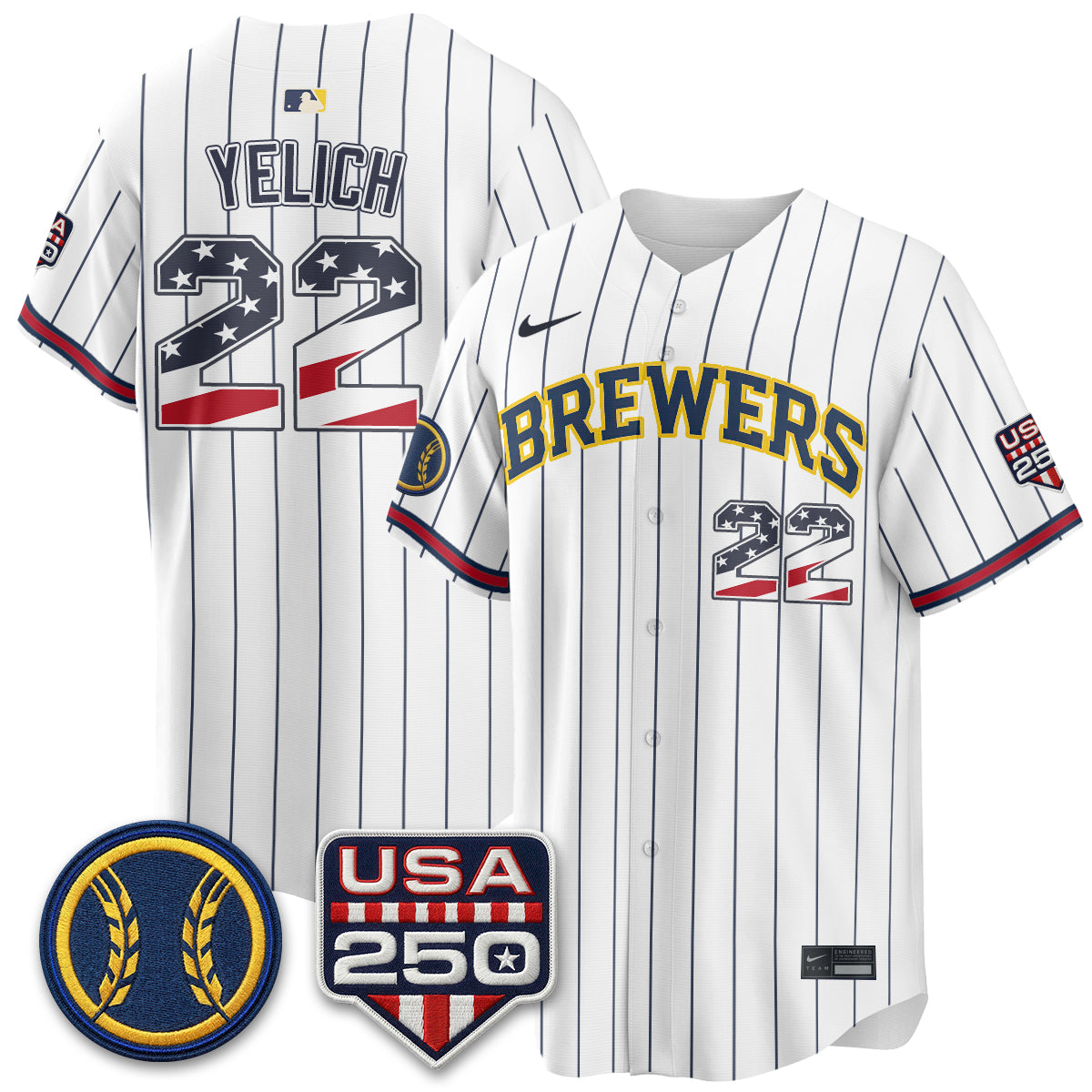 Milwaukee Brewers Fourth of July Vapor Limited Jersey - Stitched