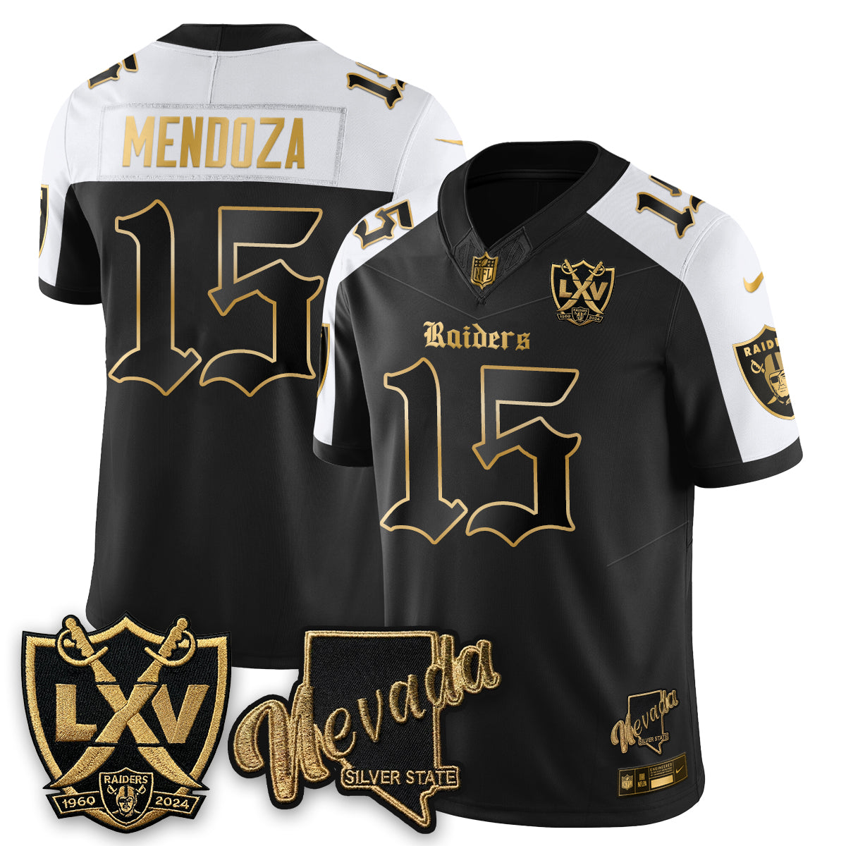 LVR Fernando Mendoza No.1 #15 Gothic Edition Jersey - All Stitched V2-NHM