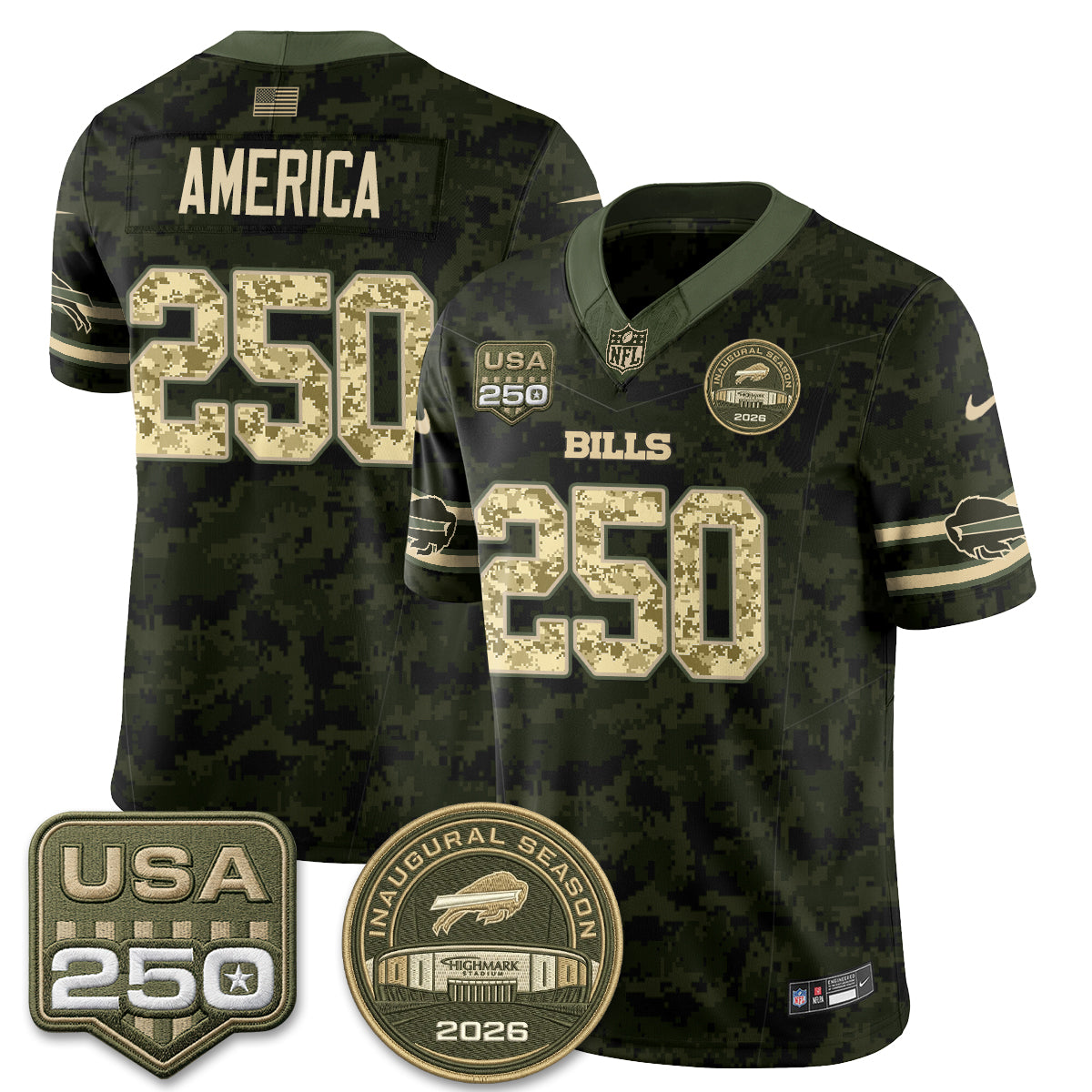 BUF 2026 Salute to Service Edition Vapor Jersey V2- Stitched