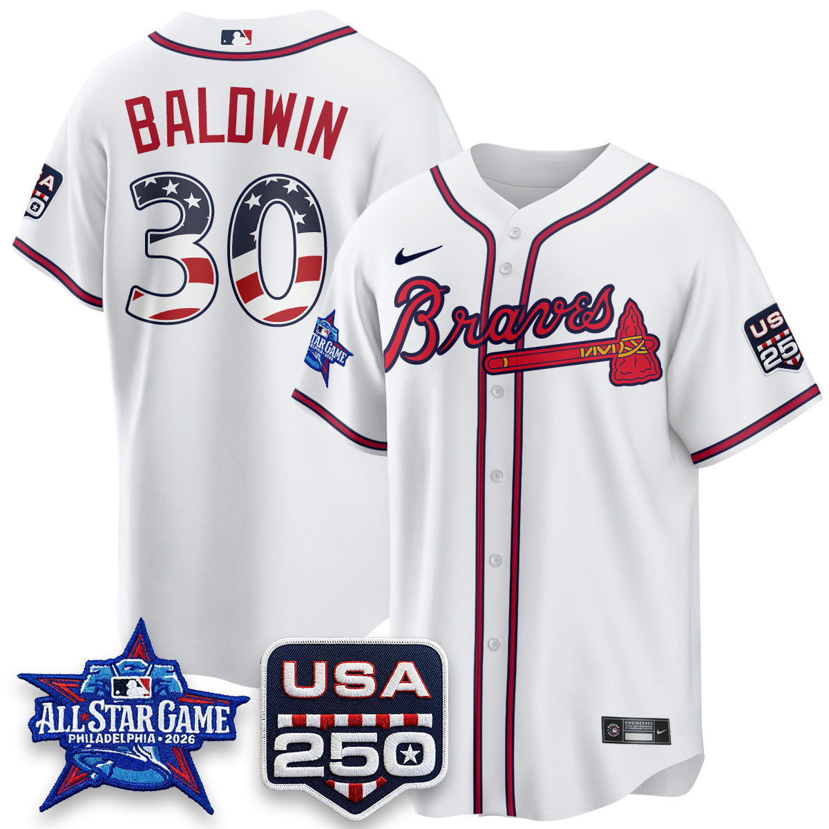 Atlanta Braves 2026 All Star Game Vapor Jersey- Stitched