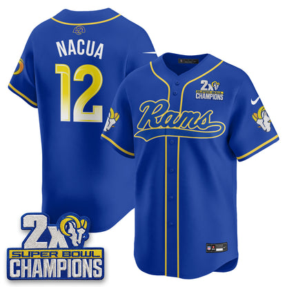 LAR 2X Champs Rivalries Baseball Vapor Jersey - Stitched