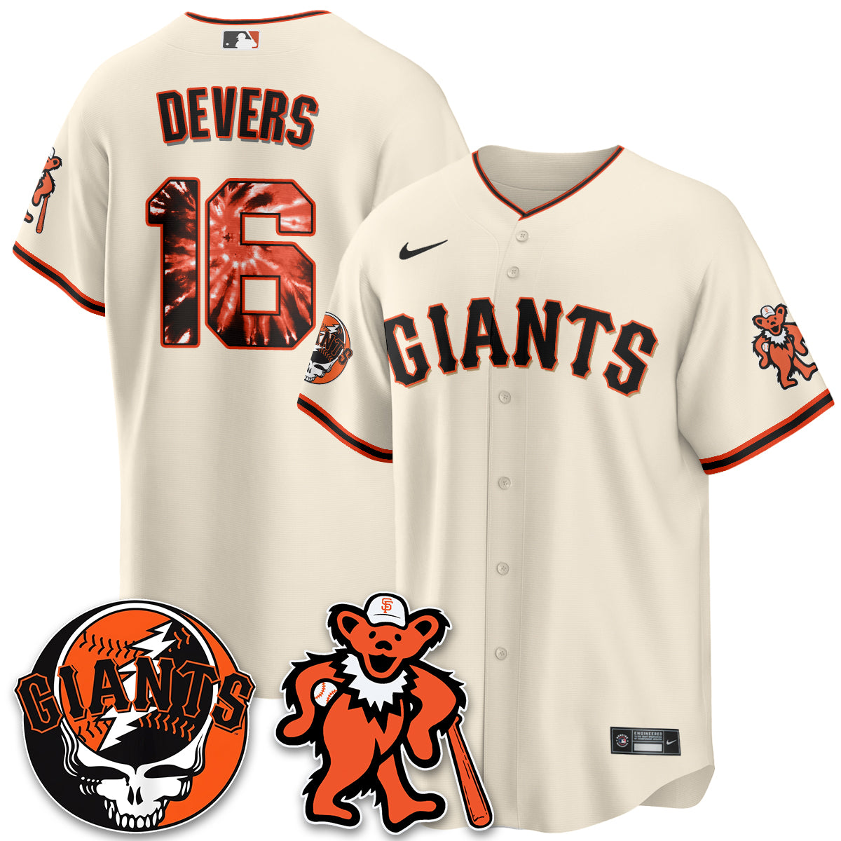 San Francisco Giants x Grateful Dead Vapor Jersey - Stitched