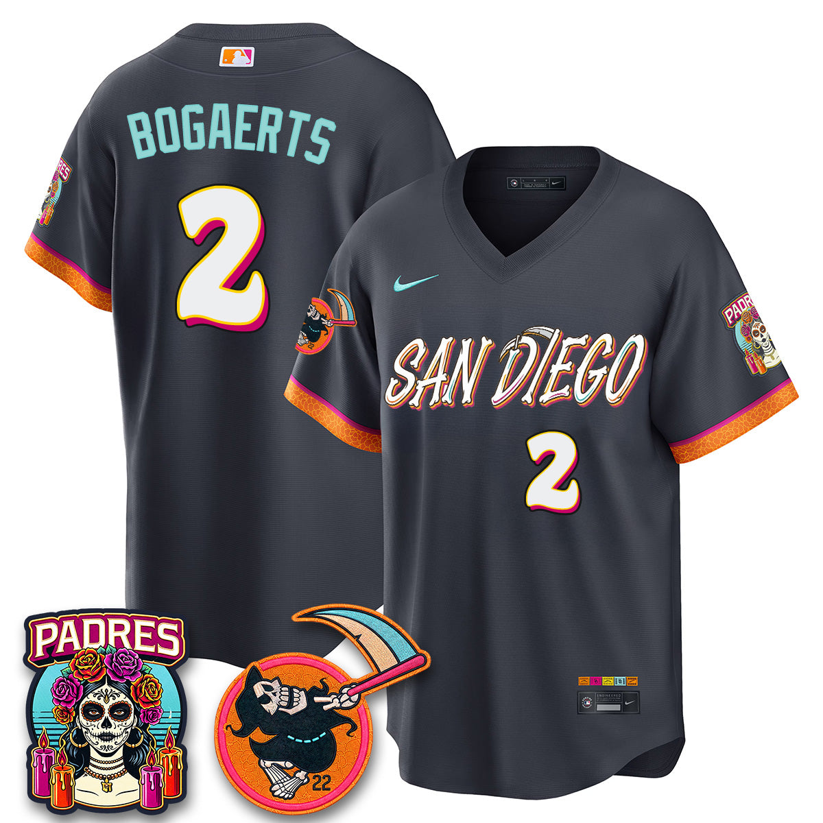 San Diego Padres x Grim Reaper Vapor Jersey - Stitched