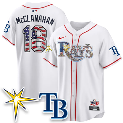 Tampa Bay Rays Independence Day USA 2026 Vapor Limited Jersey - Stitched