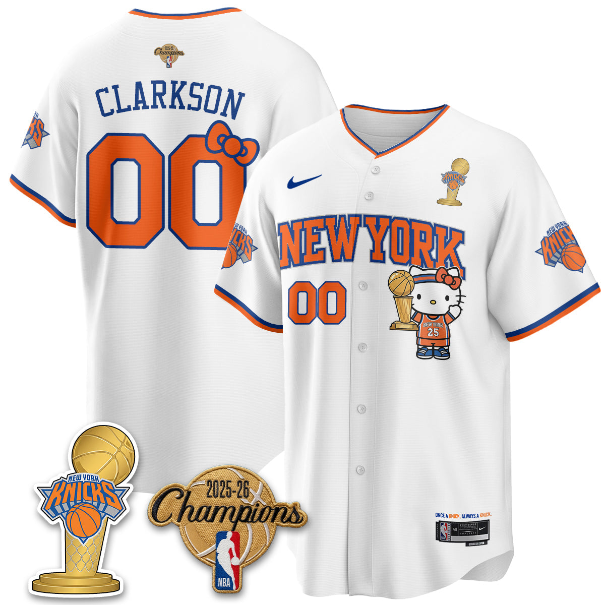NYK 2026 NBA Champions x Meow Kitty Vapor Jersey - Stitched-NHM