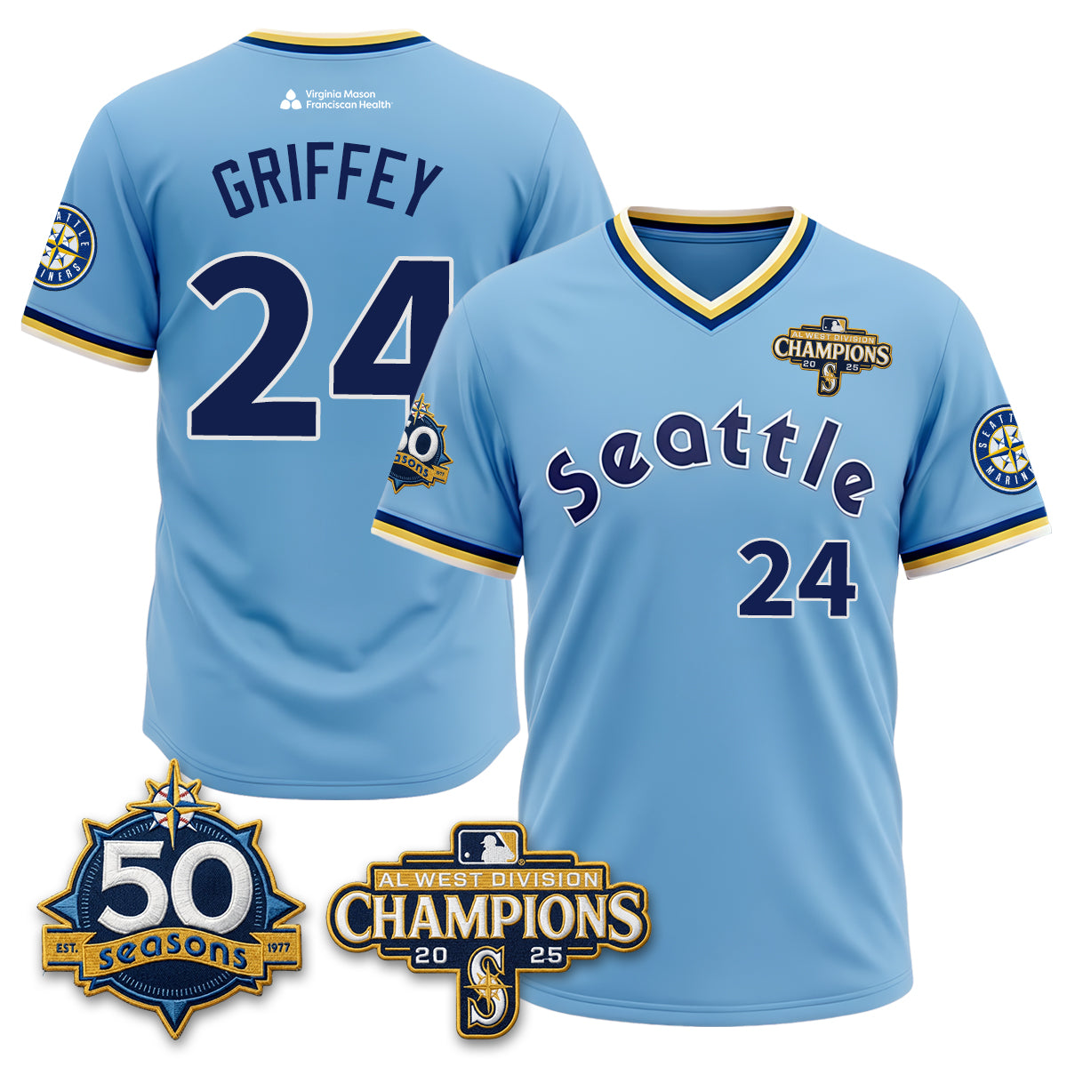 Seattle Mariners 50th Anniversary Throwback Limited Jersey - All Stitched