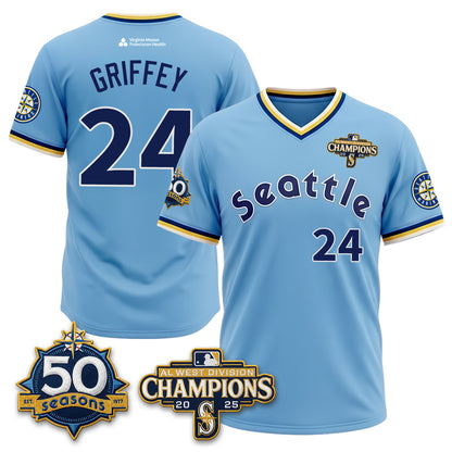 Seattle Mariners 50th Anniversary Throwback Limited Jersey - All Stitched