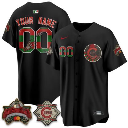 Chicago Cubs A Nightmare on Wrigley Field Edition Vapor Custom Jersey - Stitched-NHM