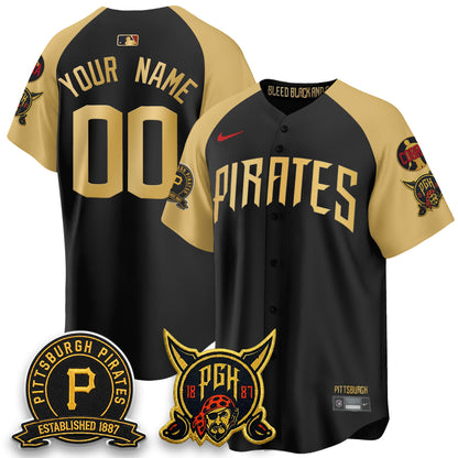 PIT 2026 City Connect Vapor Limited Custom Jersey - Cobra & Est 1887 Patch - All Stitched