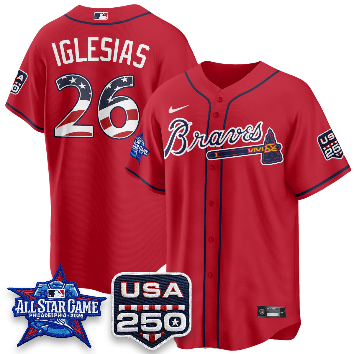 Atlanta Braves 2026 All Star Game Vapor Jersey- Stitched