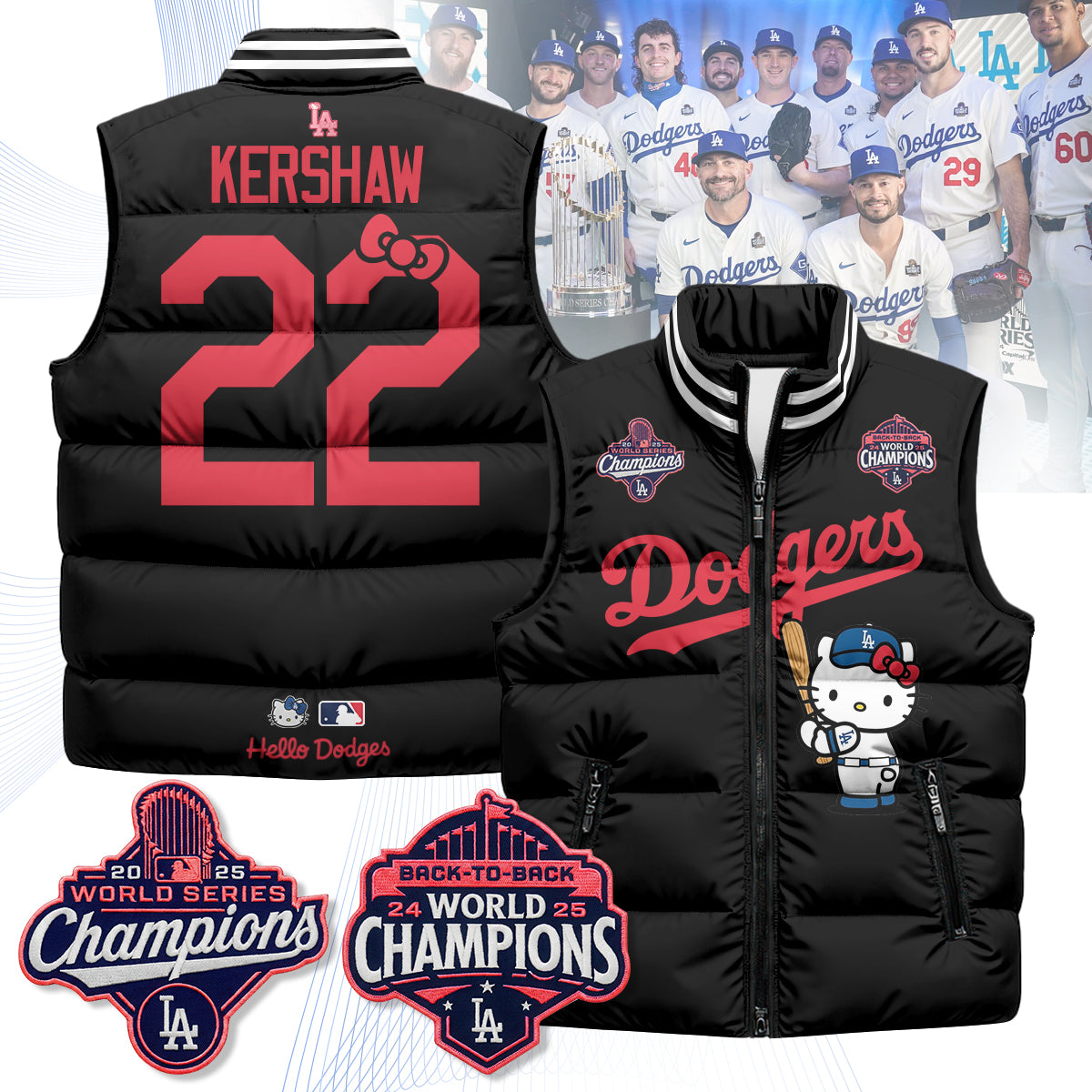 Los Angeles Dodgers Meow KT Edition Unisex Puffer Vest - Printed