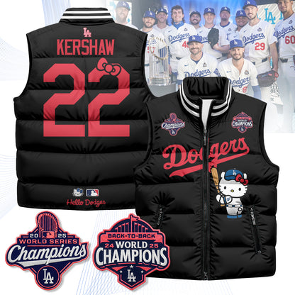 Los Angeles Dodgers Meow KT Edition Unisex Puffer Vest - Printed