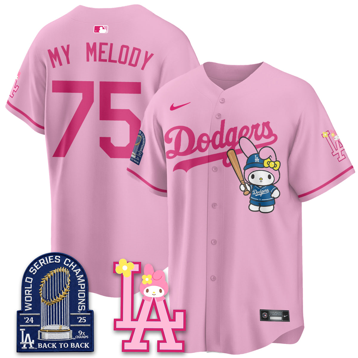 Los Angeles Dodgers My Melody Edition Vapor Jersey - Stitched