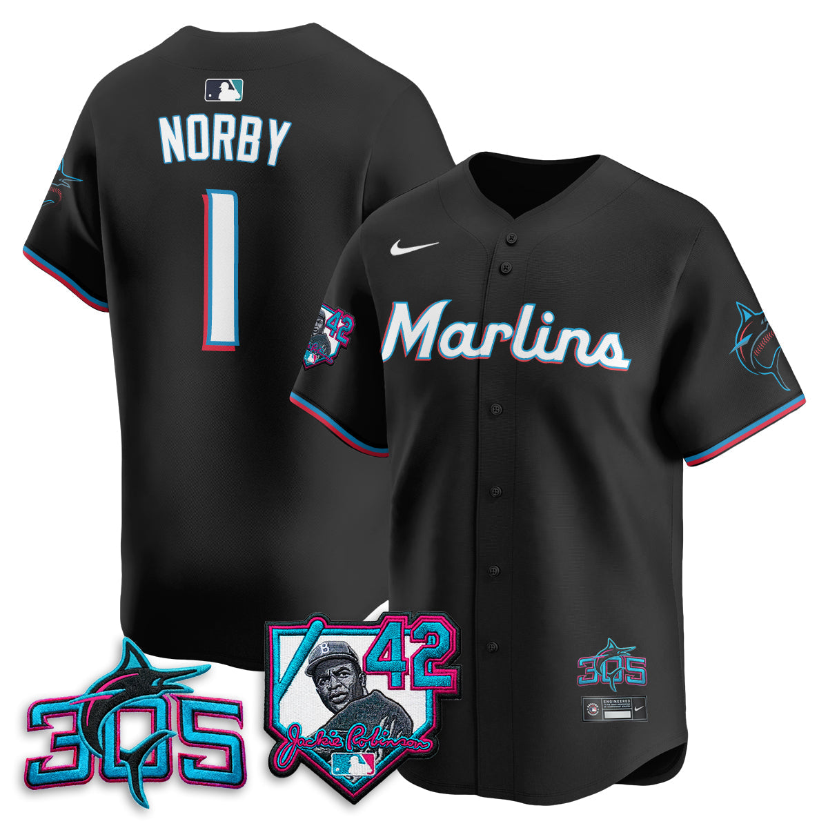 MIA 2026 Jackie Robinson New Era Vapor Limited Jersey - Stitched