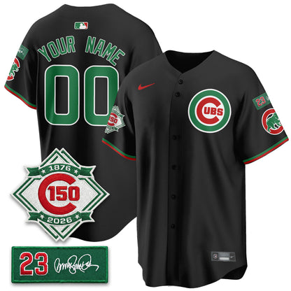 Custom CHC Limited Mexico Jersey - 150th Anniversary + Ryne Sandberg Tribute Patch All Stitched