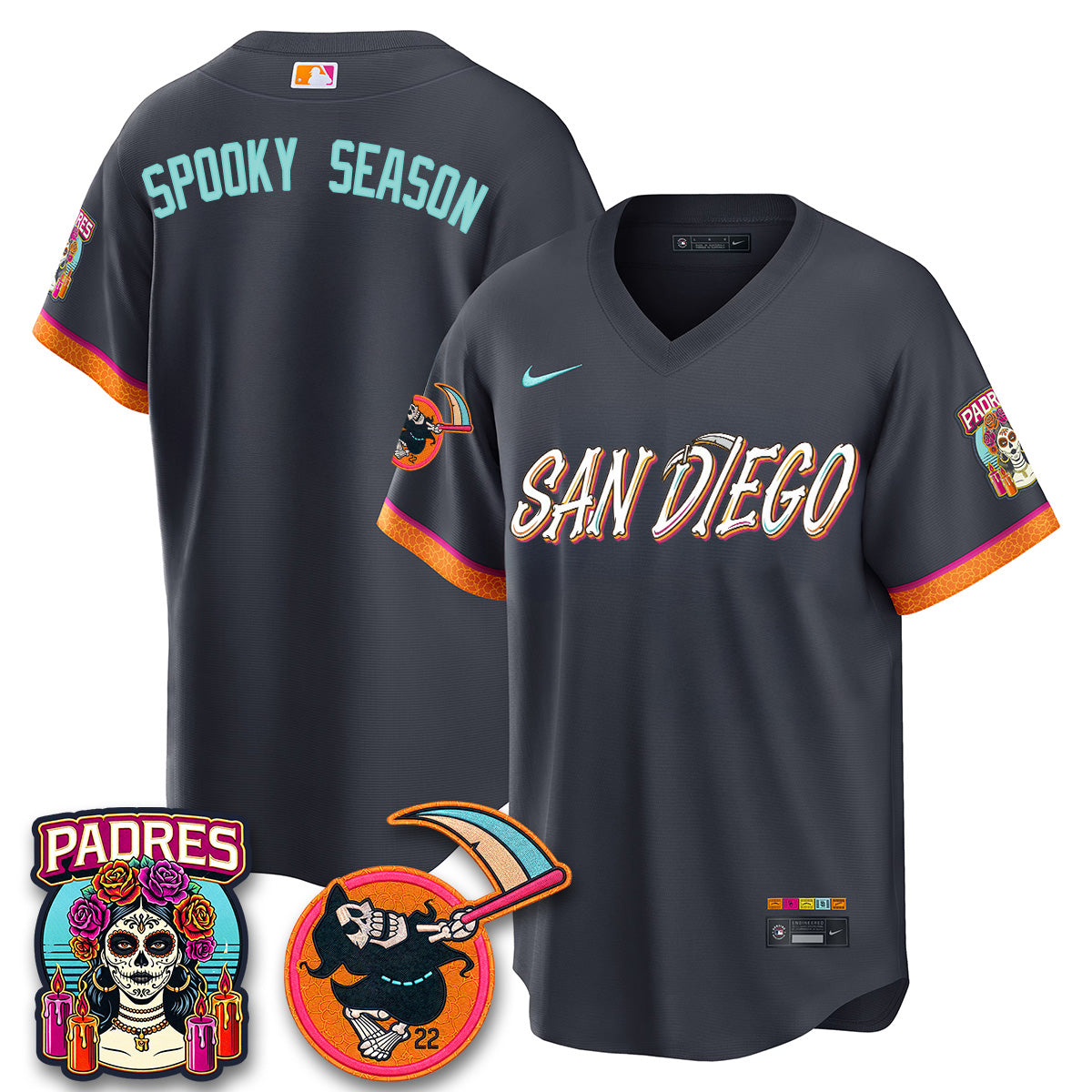 San Diego Padres x Grim Reaper Vapor Jersey - Stitched