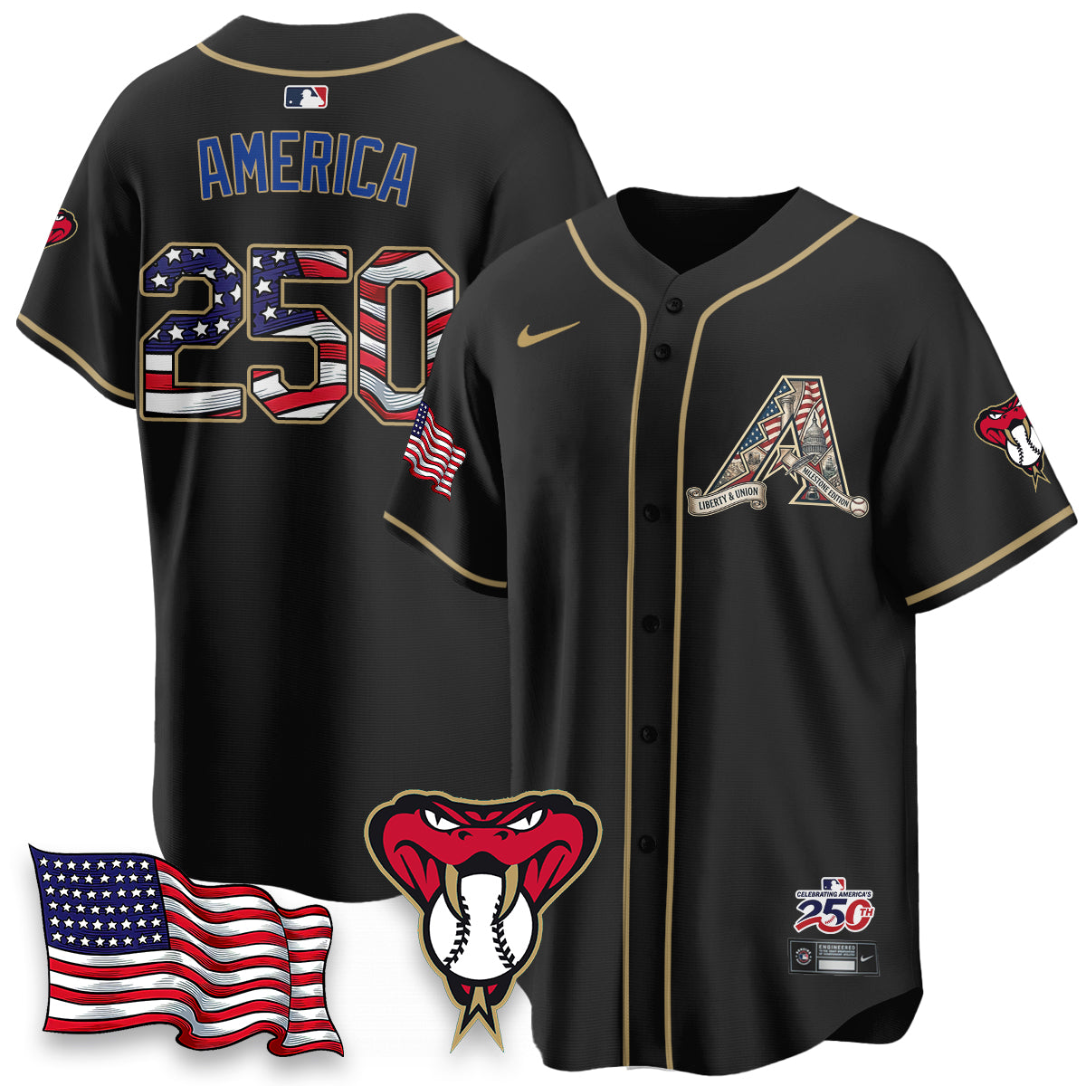 Arizona Diamondbacks 2026 Independence Day USA Vapor Limited Jersey - Stitched-NHM