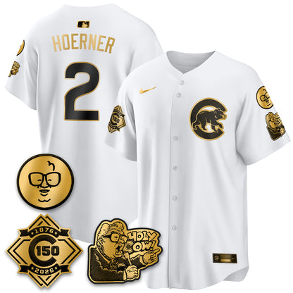Chicago Cubs 150th Anniversary Harry Caray Holy Cow Vapor Premier Limited Jersey - All Stitched V3