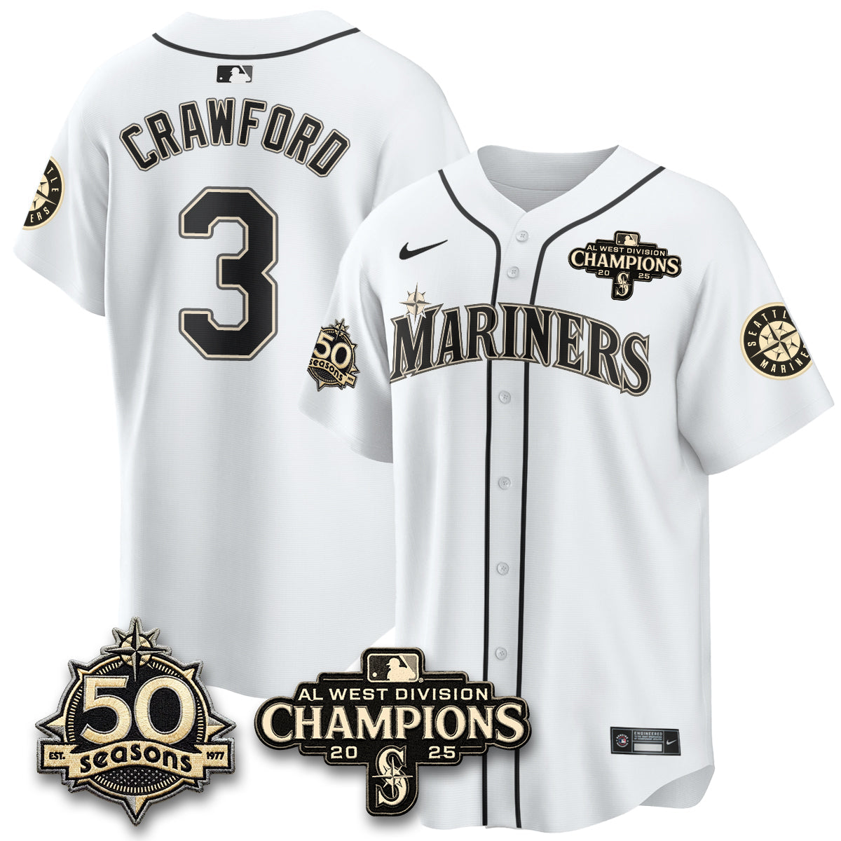 SEA Vapor Premier Limited Jersey - 50th Anniversary & AL West Division Champions - Steelheads Community Funds - All Stitched