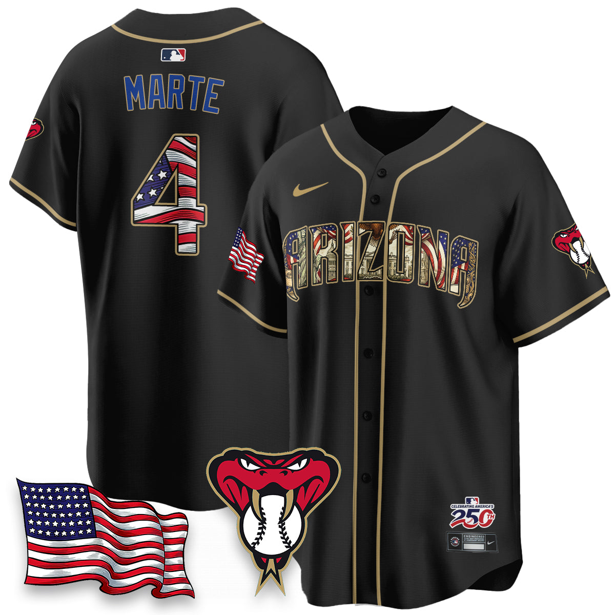 Arizona Diamondbacks 2026 Independence Day USA Vapor Limited Jersey - Stitched-NHM